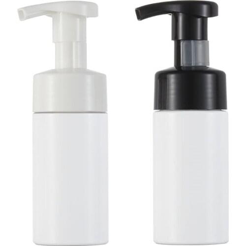 100ML 150ML Empty Cosmetic Packaging Container White/Black Foam Pump PET +PP Round Plastic Refillable Bottle 10pieces/Lot