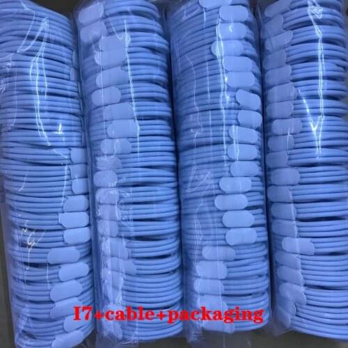 100 pcs/batch new box OD 3.0 high quality aluminum foil cable 1 m 3 ft USB data sync charger cable for 6 7 8 Original packaging