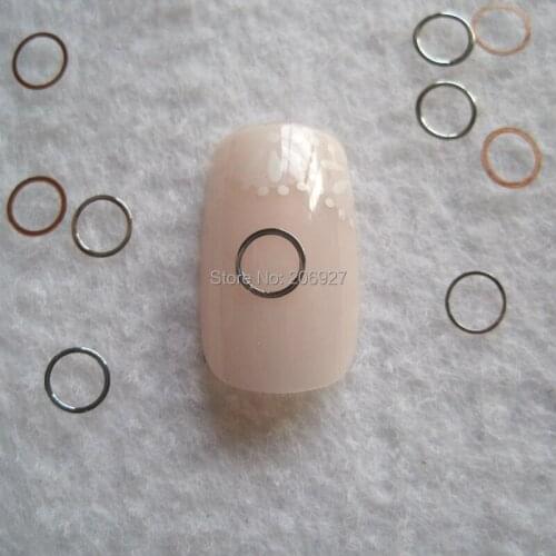 MS293-1 100pcs Silver Cute 5*5MM Circle Metal Sticker Nail Art Metal Sticker Nail Art Decoration Non-adhesive Sticker