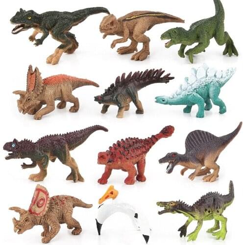 12pcs/lot Mini Dinosaur Figures Model Childrens Educational Toys Cute Simulation Animal Collection Model Toys