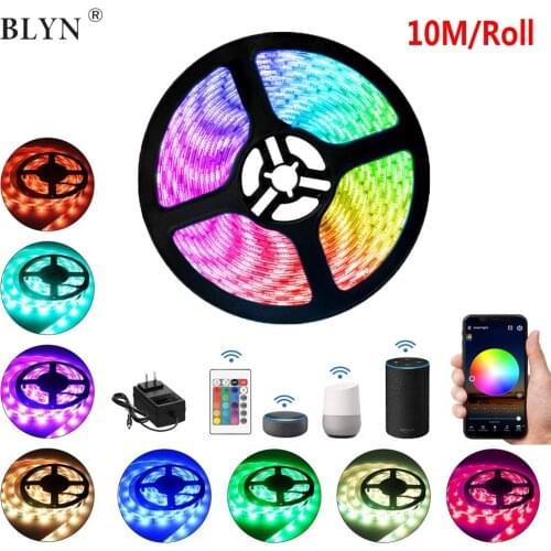12V 5050 WIFI RGB LED Strip Kit 5M/Roll 10M/Roll Flexible Ribbon Light Full Colors WIFI Controller Music Smart Phone Control