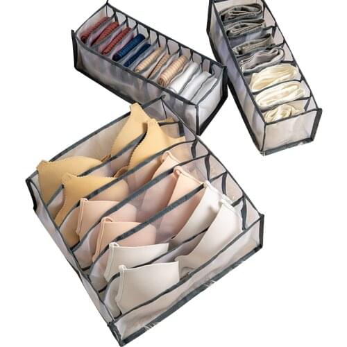 3 Pieces Underwear Storage Box Multipurpose Household Storage Commodity Shelf for Underwear Socks Cloth