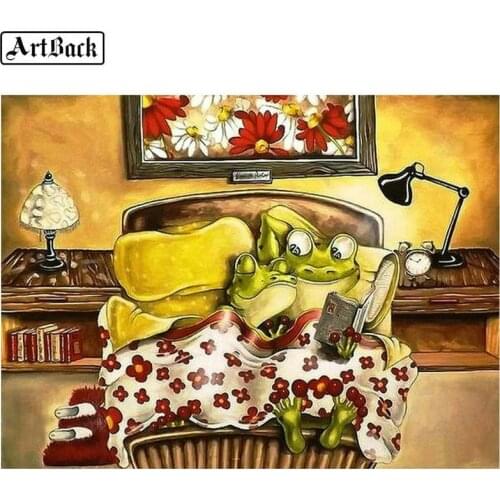 ARTBACK new diamond mosaic frog living room landscape pattern 5d diy diamond painting full square drill diamond embroidery 3d
