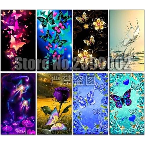 Diamond Embroidery Butterfly and Rose 5D DIY Diamond Painting Full Square Drill Cross Stitch Rhinestone Mosaic Home Decor Gift