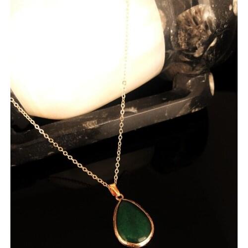 Dr Stone Natural Stone Women 'S Agate Stone Rose Gold Plated Necklace KRB392 372835260