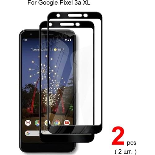 2pcs For Google Pixel 3a XL Full Cover Tempered Glass Screen Protector Protective Glass Guard