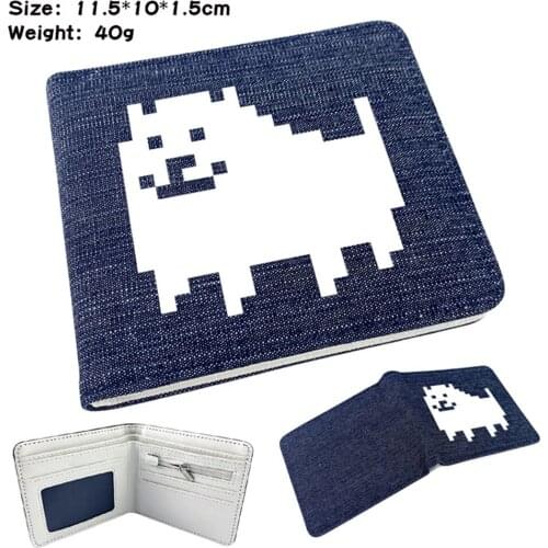 Anime Undertale Denim Wallet Teenger Short Bifold Card Photo Holder Student High Quality Casual Mens Womens Purses