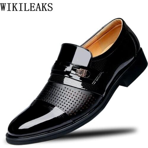 Formal Shoes Men Classic Patent Leather Shoes For Men Coiffeur Office Shoes Men Elegant Luxury Brand Chaussure Homme Ayakkabi