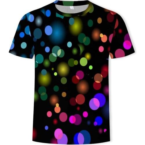 Colorful 2018 printing mens T-shirt funny T-shirt illusion black and white graphics O-neck pullover womens 3D T-shirt