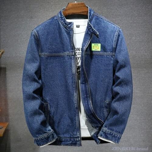 Spring and autumn denim jacket loose trendy fat jacket plus fat plus size mens stitching fashion casual jacket s-7xL140KG