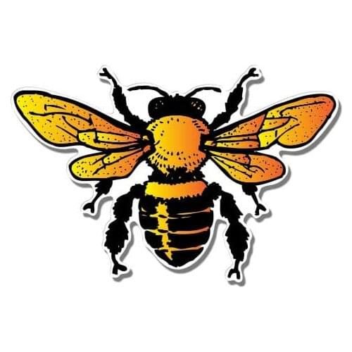 Honey Bee Cute - 3" Vinyl Sticker - For Car Laptop I-Pad Phone Helmet Hard Hat - Waterproof Decal