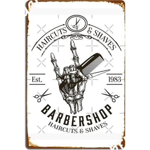 Barber Shop Badge Metal Sign Personalized Club Wall Plaque Club Bar Tin Sign Poster