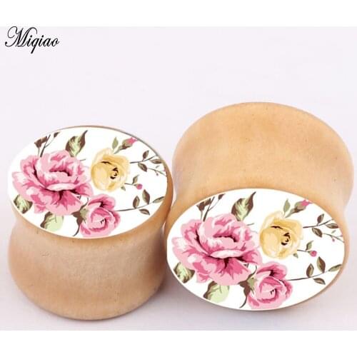 Miqiao 2pcs Hot Sale Beautiful Wood Ears 6mm-16mm Exquisite Piercing Jewelry