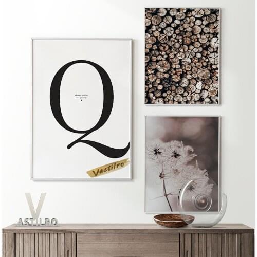 Natural Plants Landscape Photography Exhibition Wall Art Poster Stump Dandelion Print Wall Picture Modern Minimalist Home Decor