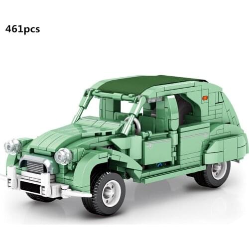 2021 NEW High-Tech Retro Vintage Classic Car 2CV Model Building Blocks Kit Bricks Sports Vehicle DIY Toys For Kids Birthday Gift