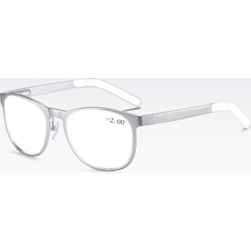 Al-mg Alloy Round Ultralight Reading Glasses +0.75 +1 +1.25 +1.5 +1.75 +2 +2.25 +2.5 +2.75 +3 +3.25 +3.5 +3.75 +4 To +6