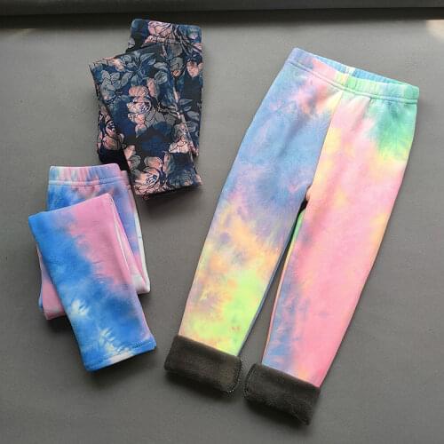 Autumn Winter Kids Pants Babys Girls Warm Leggings Childrens Plus Velvet Thickening Trousers Girls Slim Long Pants