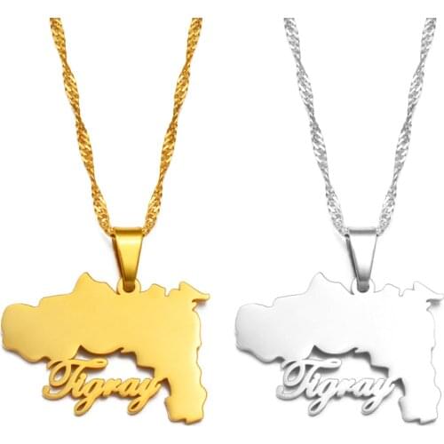 Anniyo Ethiopia Tigray Region Pendant Necklaces Charm African Jewelry for Women Girls #236121