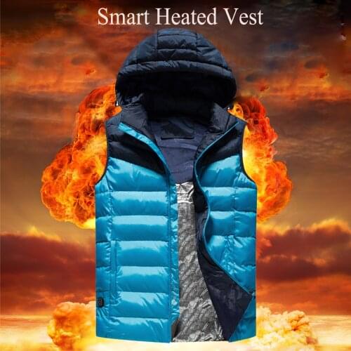 Couples Winter Mens Usb Electric Heated Vest Super Warm Smart Warm Jacket Womens Heated Cotton Fishing Camping Thermal Top