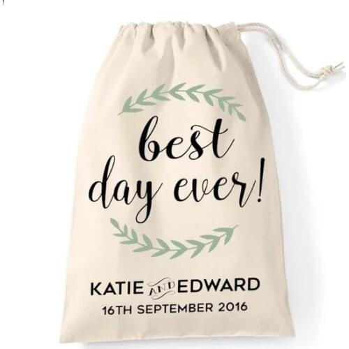 Personalize laurel wreath wedding favor gift bags Bachelorette thank you kits bridal shower Survival Kit hen party Candy pouches