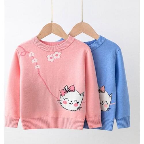Girls Cat Pullover Base Sweater Baby Sweater Toddler Girl Sweater Autumn Fall Girl Toddler Outfits Toddler Girl Winter Clothes