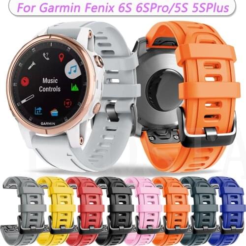 20mm Smart Watch Band Straps For Garmin Fenix 6 6S 6X Pro 5X 5 5S Plus Quick Release Strap Silicone Bracelet Accessory Wristband