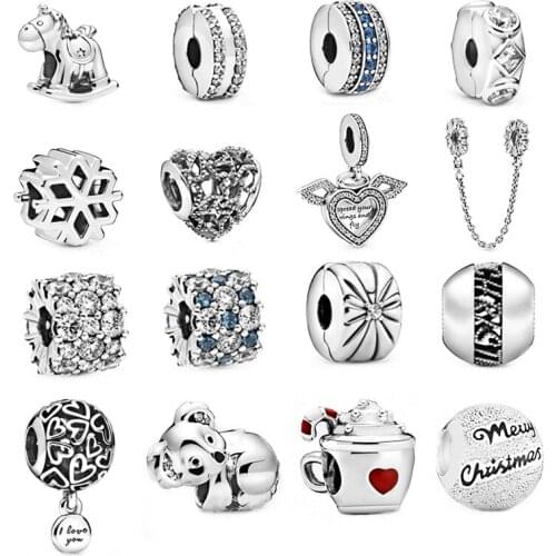 Bruno the Unicorn Rocking Horse Charm 100% Real 925 Sterling Silver Unicorn Horse Charms Fit Original Brand Bracelet Diy Jewelry