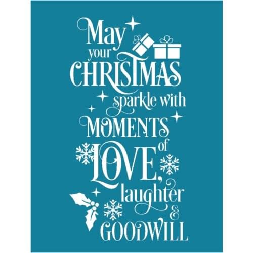 Christmas Self Adhesive Silk Screen Printing Stencil Mesh Transfers for DIY T-Shirt Pillow Textile Painting Decoration N0PA