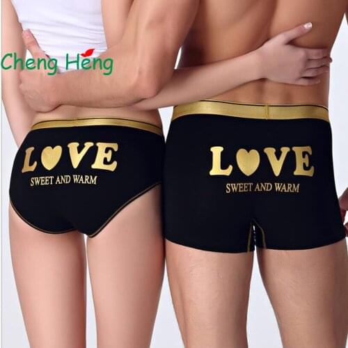 CHENG HENG Multicolor High-end Modal Cotton Cartoon Couple Underwear Panties Fashion Mens Boxer Womens Briefs 2 Pack