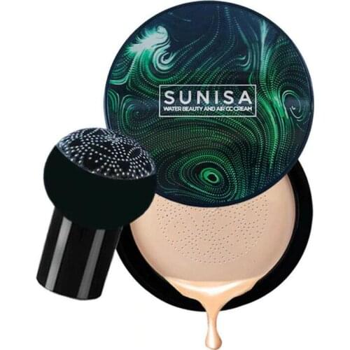 Mushroom Head Air Cushion CC Cream Natural Brightening Makeup BB Cream with Bomb Sponge Head Moisturizing Foundation Concealer