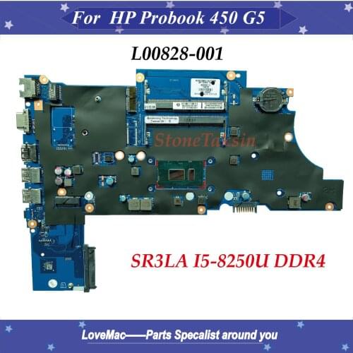 High quality L00828-001 for HP Probook 450 G5 Laptop Motherboard DA0X8CMB6E0 L00828-501 SR3LA I5-8250U DDR4 100% Fully Tested