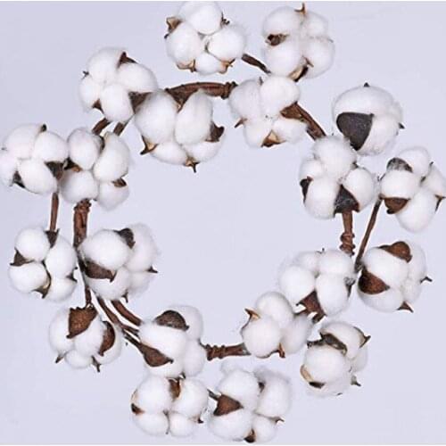 Hand-dried flower simulation cotton wreath wreath door hanging Christmas holiday wooden cotton decoration home props ornaments