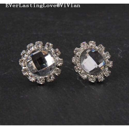 Rhine stone Fashion Cute Silver color Earrings For Women Jewelry Classic Stud Earrings For Girl Acrylic Ear Earring Ear Studs