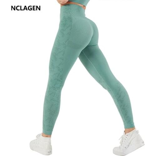 NCLAGEN Seamless Leggings Women High Waist Elastic GYM Yoga Pants Squat Proof Butt Lift Athletic Active Fitness Cropped Tights