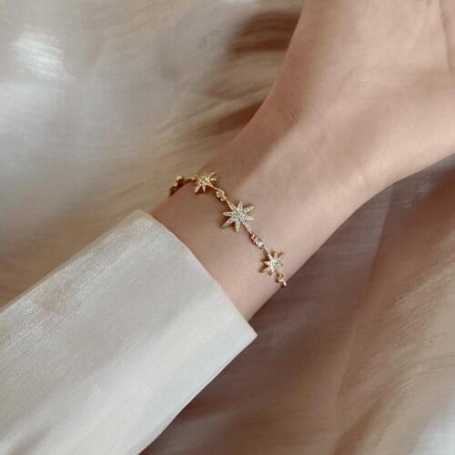 925 Sterling Silver Wedding Bracelet for Women Trendy Elegant Eight Star Design Crystal Jewelry Party Accessories Gift VBS4072