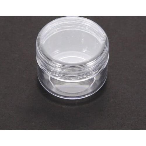 10Pcs/Lot Cosmetics Jar Box Makeup Cream Cosmetic Bead Storage Pot Container Round Bottle Portable Plastic Transparent Case
