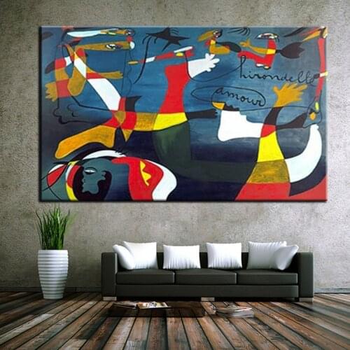 100% Hand Painted Picasso Swim Around Abstract Oil Painting Abstract Wall Art For Living Room Modern Decor Famous Artworks