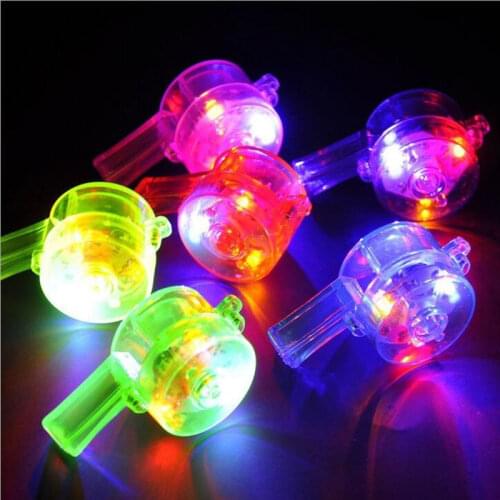 12 Pack Glow Whistles Bulk Party Supplies - LED Light Up Whistle with Lanyard Necklace Glow in The Dark Fun Party Favors
