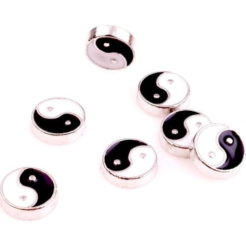 20Pcs/Lot F1058 Tai Chi Bagua Yin And Yang five lines Amulet Floating Charms Fit Arma Locket Men Gift Jewelry