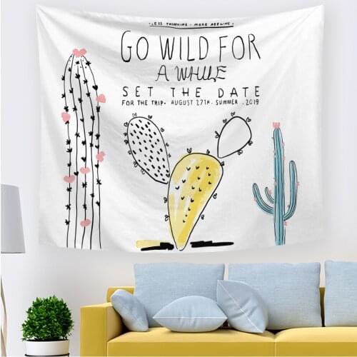 2021 Wall Tapestry Hanging Green Desert Plants Tropical Cactus Tree Tapestries Wall Decor for Living Room And Bedrom 39x29inch