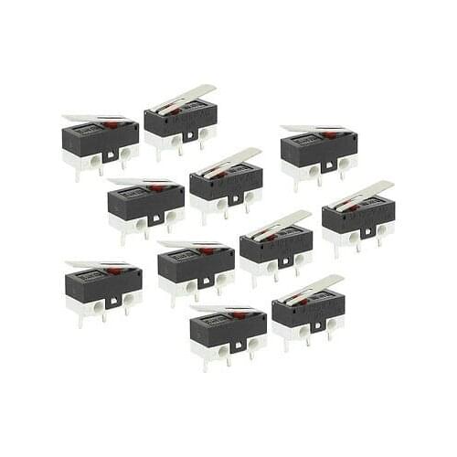 3 Pin Long Hinge Lever Momentary SPDT Mini Micro Switch AC 125V 1A KW10