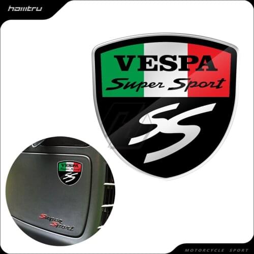 3D Resin Motorcycle Decal Italy Flag Sticker Case for Piaggio Vespa SS Super Sport