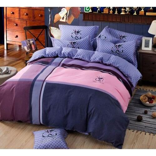 White Blue 100% Cotton Sanding Stripes Plaid Printed Bedding Set kid adults Bed Sheet set Duvet Cover Pillowcase Queen King 4pcs