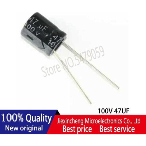 50PCS 100V 47UF 10*13mm Aluminum Electrolytic Capacitor New original