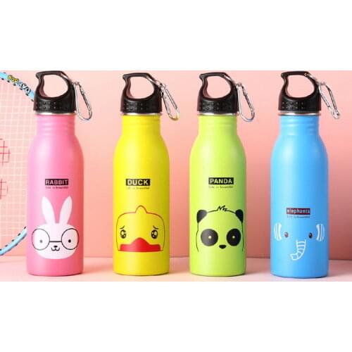 500ML Childrens Sports Water Bottles Stainless Steel Portable Outdoor Cycling Camping Bicycle Bike Kettle for Home