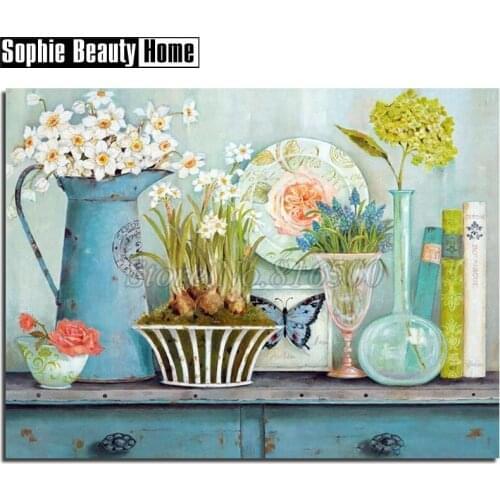 5D DIY Full Drill Diamond Painting Flowers and Butterfly Diamond Embroidery Cross Stitch Rhinestone Mosaic Wedding Decor 192023