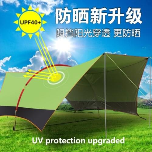 6*6m awning galvanized steel Pole Super Large Size New Design Silver Coated Tarp/Gazebo/Sun Shade Tent/ Sunshelter