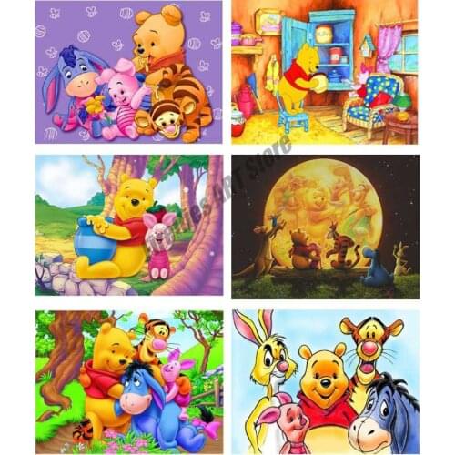DISNEY Diamond Painting Cartoon Mosaic Winnie The Pooh Decor Diamond Embroidery Cross Stitch Kits Kids Home Decor Painting