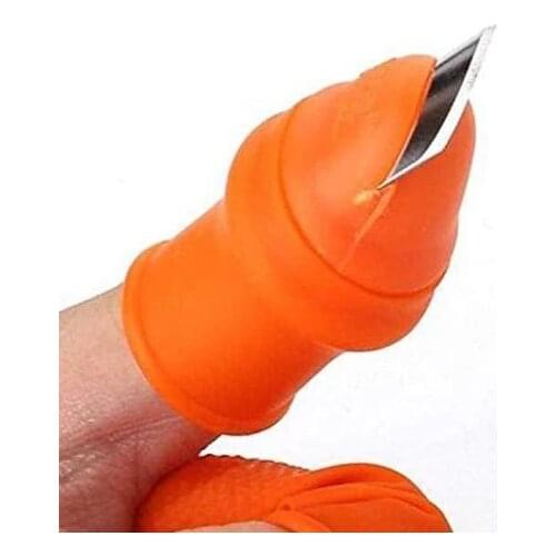 2pcs Family-specific Thumb Knife Protector Vegetable Harvesting Knife Plant Blade Scissors Cutting Rings Garden Gloves