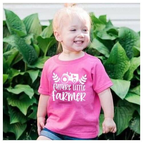 Future Little Farmer Casual Kids Blouse T-shirt Letter Print O-Neck Summer Tshirt Funny Short Sleeve Tops Boys Girls Cute Shirt